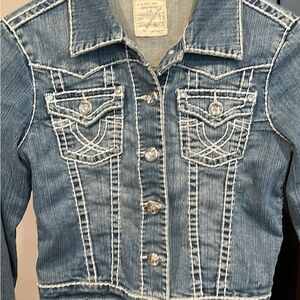 Stylish Blue Denim Jean Jacket with Bling